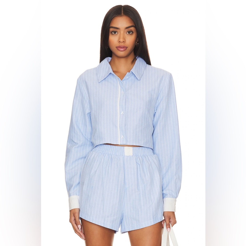 SNDY’S X Revolve Darian Stripe Set in Blue and White